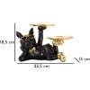 Mauro Ferretti figurita decorativa perro Rover con bandeja 23,5x13x18,5 cm oro negro