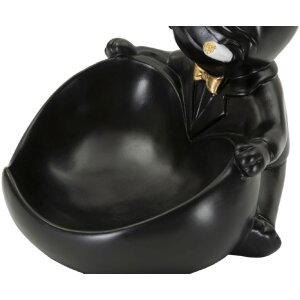 Mauro Ferretti figurita decorativa bola perro con cuenco 18,5x20,5x20 cm oro negro
