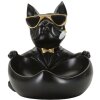 Mauro Ferretti figurita decorativa bola perro con cuenco 18,5x20,5x20 cm oro negro