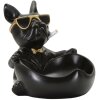 Mauro Ferretti figurita decorativa bola perro con cuenco 18,5x20,5x20 cm oro negro