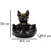 Mauro Ferretti figurita decorativa bola perro con cuenco 18,5x20,5x20 cm oro negro