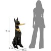 Mauro Ferretti figurita decorativa perro Ory con bandeja 30x64x91 cm oro negro