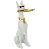 Mauro Ferretti escultura decorativa perro Ory con bandeja 27x51x74 cm oro blanco