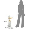 Mauro Ferretti escultura decorativa perro Ory con bandeja 27x51x74 cm oro blanco