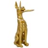 Mauro Ferretti escultura decorativa perro Pit con bandeja 30x64x91 cm oro