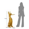 Mauro Ferretti escultura decorativa perro Pit con bandeja 30x64x91 cm oro