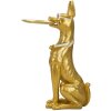Mauro Ferretti escultura decorativa perro Pit con bandeja 30x64x91 cm oro