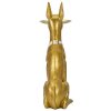 Mauro Ferretti escultura decorativa perro Pit con bandeja 30x64x91 cm oro