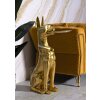 Mauro Ferretti escultura decorativa perro Pit con bandeja 30x64x91 cm oro