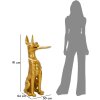 Mauro Ferretti escultura decorativa perro Pit con bandeja 30x64x91 cm oro