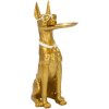 Mauro Ferretti escultura decorativa perro Pit con bandeja 27x51x74 cm oro