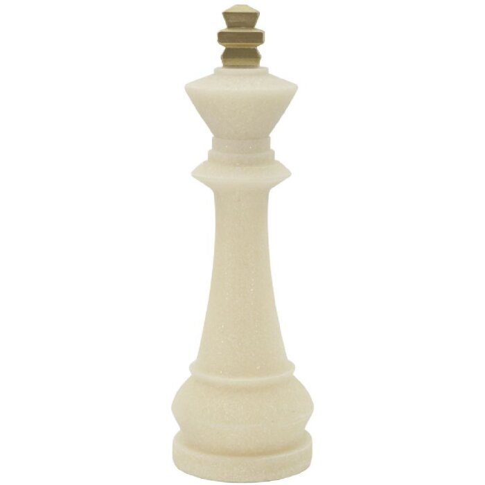 Mauro Ferretti estatuilla decorativa rey de ajedrez Quarzy Ø13x41 cm oro blanco
