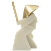 Mauro Ferretti estatuilla decorativa Samurai Toku Quarzy 14x9x24,5 cm oro blanco