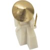 Mauro Ferretti estatuilla decorativa Samurai Toku Quarzy 14x9x24,5 cm oro blanco