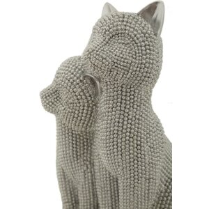 Mauro Ferretti estatuilla decorativa de una pareja de gatos Sparky 13x10x21 cm plata
