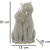Mauro Ferretti estatuilla decorativa de una pareja de gatos Sparky 13x10x21 cm plata