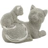 Mauro Ferretti figurita decorativa gato Sparky con gatito 19x9x13 cm plata