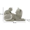 Mauro Ferretti figurita decorativa gato Sparky con gatito 19x9x13 cm plata