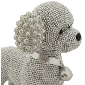 Mauro Ferretti figurita decorativa perro caniche Sparky 15x9.5x15 cm plata