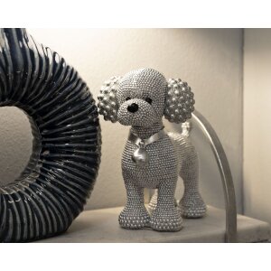 Mauro Ferretti figurita decorativa perro caniche Sparky 15x9.5x15 cm plata