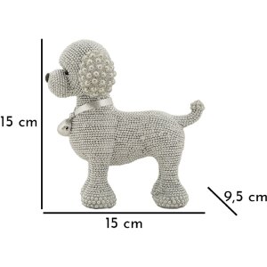 Mauro Ferretti figurita decorativa perro caniche Sparky 15x9.5x15 cm plata