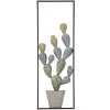 Mauro Ferretti decoración mural marco cactus 31x2,5x90 cm verde azul claro