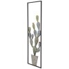 Mauro Ferretti decoración mural marco cactus 31x2,5x90 cm verde azul claro