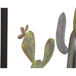 Mauro Ferretti decoración mural marco cactus 50x1,3x50 cm verde azul claro