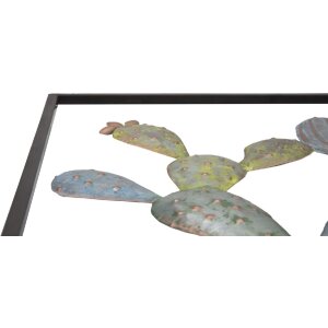 Mauro Ferretti decoración mural marco cactus 50x1,3x50 cm verde azul claro