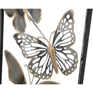 Mauro Ferretti decoración de pared mariposas 31x2.5x90 cm negro plata