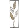 Mauro Ferretti decoración de pared hojas 30,5x1,9x91 cm oro plata