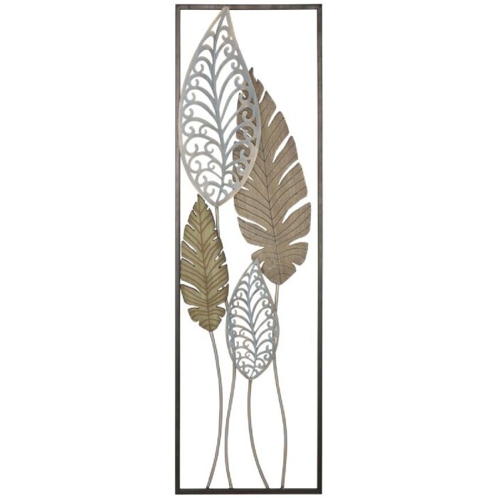 Mauro Ferretti decoración de pared hojas 30,5x2,5x99,5 cm oro plata