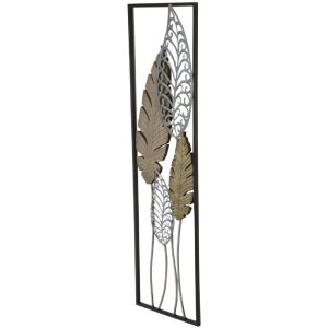 Mauro Ferretti decoración de pared hojas 30,5x2,5x99,5 cm oro plata