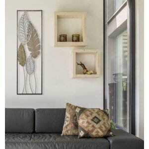 Mauro Ferretti decoración de pared hojas 30,5x2,5x99,5 cm oro plata