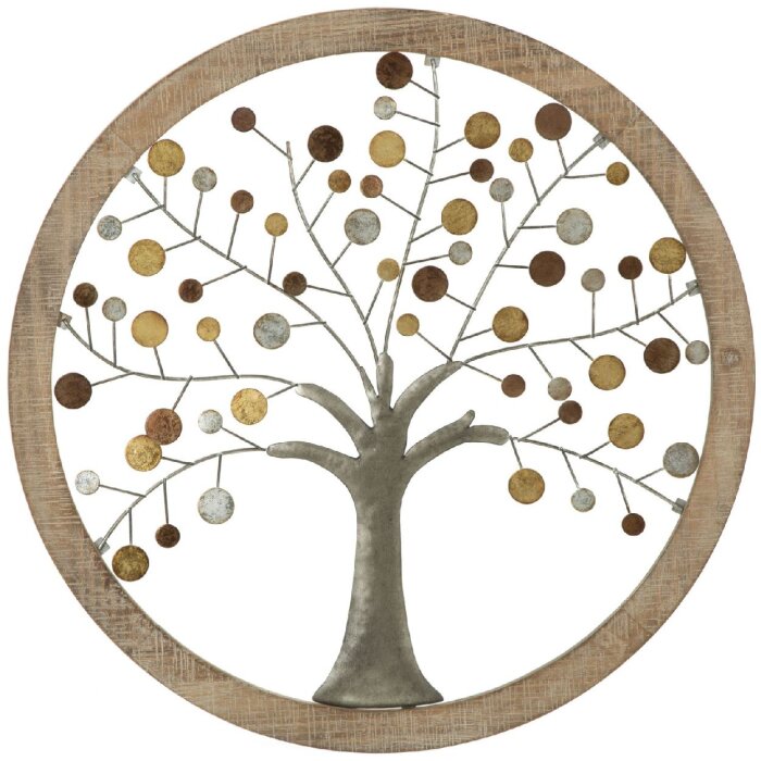 Mauro Ferretti panel mural árbol de la vida Ø61x1,8 cm oro natural