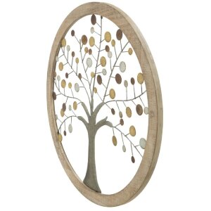 Mauro Ferretti panel mural árbol de la vida Ø61x1,8 cm oro natural