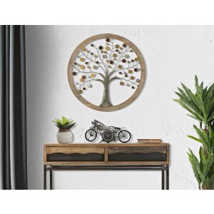 Mauro Ferretti panel mural árbol de la vida Ø61x1,8 cm oro natural