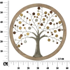 Mauro Ferretti panel mural árbol de la vida Ø61x1,8 cm oro natural