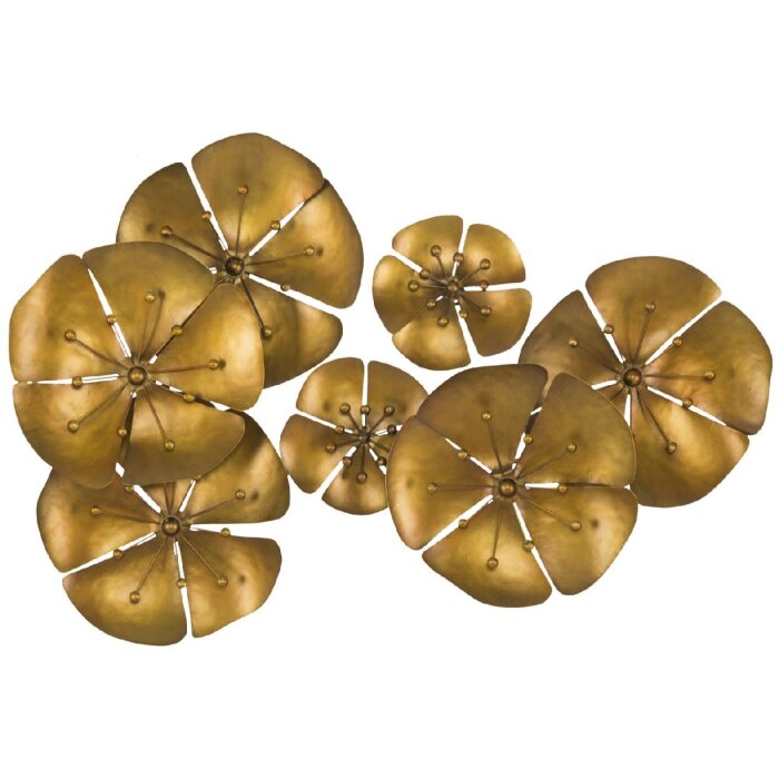 Mauro Ferretti decoración mural flor Goldy 80x6x57 cm dorado