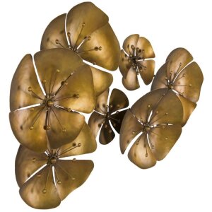 Mauro Ferretti decoración mural flor Goldy 80x6x57 cm dorado