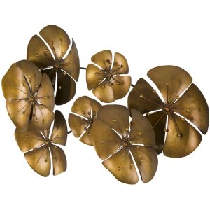 Mauro Ferretti decoración mural flor Goldy 80x6x57 cm dorado