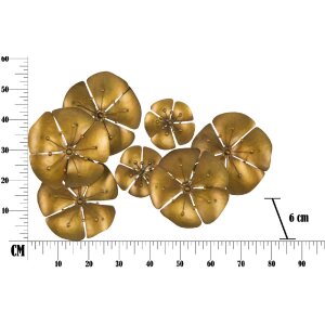 Mauro Ferretti decoración mural flor Goldy 80x6x57 cm dorado