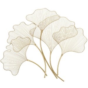 Mauro Ferretti panel mural Hoja de glamour 79x5x68 cm dorado