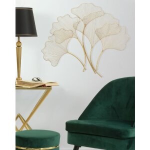 Mauro Ferretti panel mural Hoja de glamour 79x5x68 cm dorado