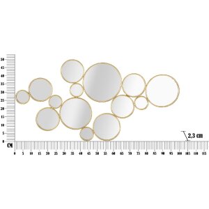 Panel mural Mauro Ferretti con espejos 100x2,3x51,5 cm color oro