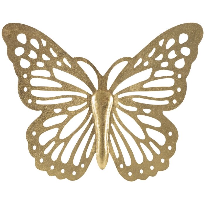 Decoración mural Mauro Ferretti mariposa 43x2x35 cm color oro