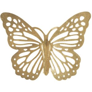Mauro Ferretti decoración de pared set mariposas 4 unid. 35x2x2916x2x12 cm color oro