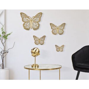 Mauro Ferretti decoración de pared set mariposas 4 unid. 35x2x2916x2x12 cm color oro