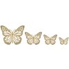 Mauro Ferretti decoración de pared set mariposas 4 unid. 35x2x2916x2x12 cm color oro