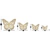 Mauro Ferretti decoración de pared set mariposas 4 unid. 35x2x2916x2x12 cm color oro